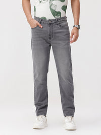 Slim Fit Grey Denim Jeans Featuring Light Wash Finish And Classic 5-Pocket Styling
