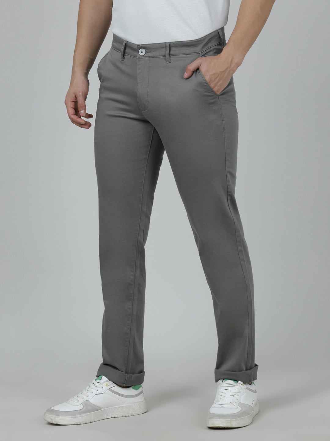 Crocodile Men's Slim Fit Grey Trouser