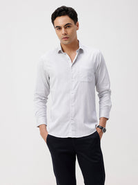White All Over Print Slim Fit Casuals Shirts