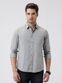 Men's Premium Tencel-Linen Blend Green Shirt With A Smooth Finish For Elevated Casual Wear