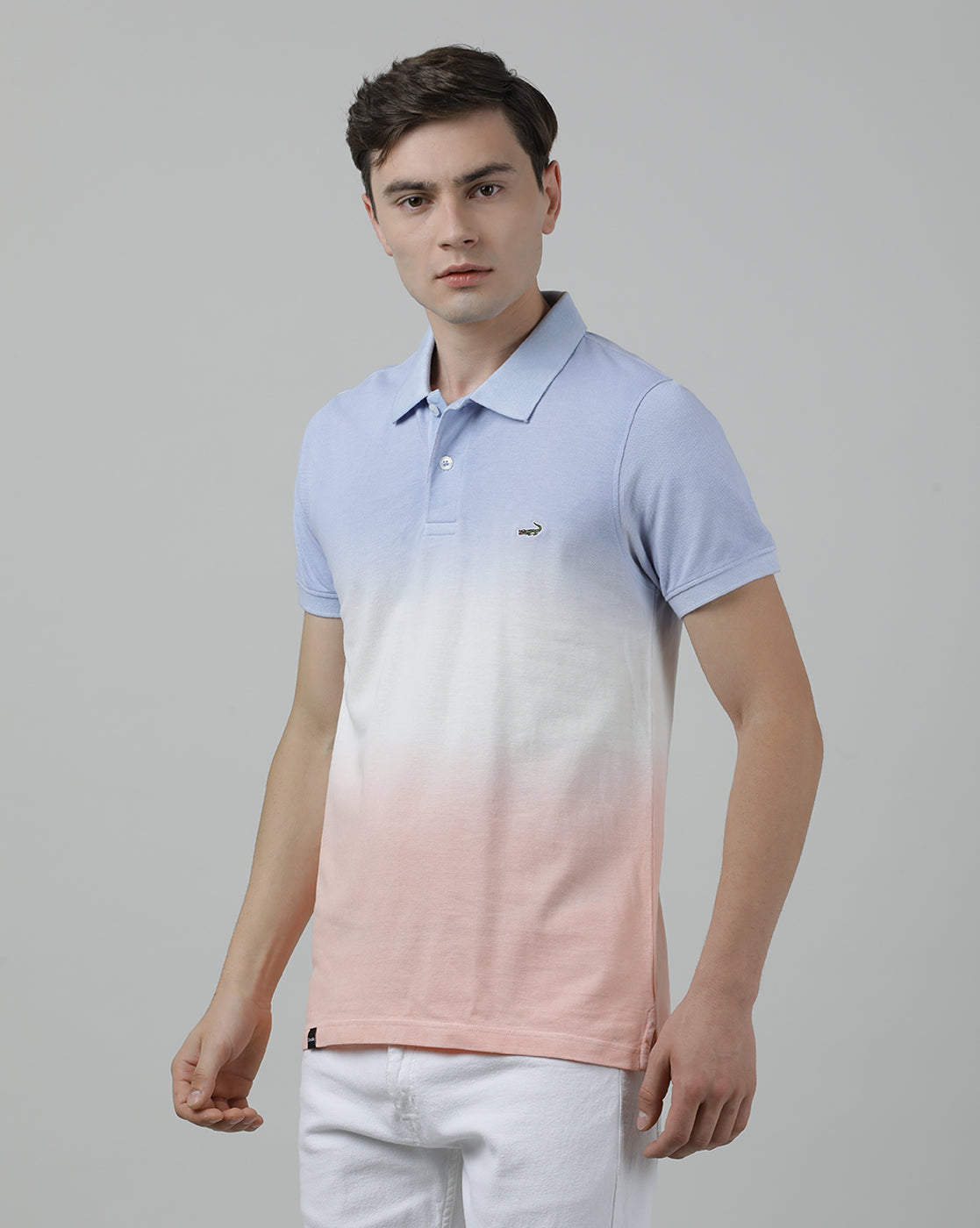 Casual Royal Blue T-Shirt Half Sleeve Slim Fit with Collar for Men