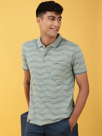Green Printed Polo T-Shirt