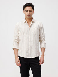 Men's Comfort Fit Striped Shirt Crafted For Relaxed Everyday Styling
