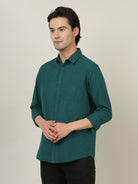 Crocodile Men Green Regular Fit Shirt