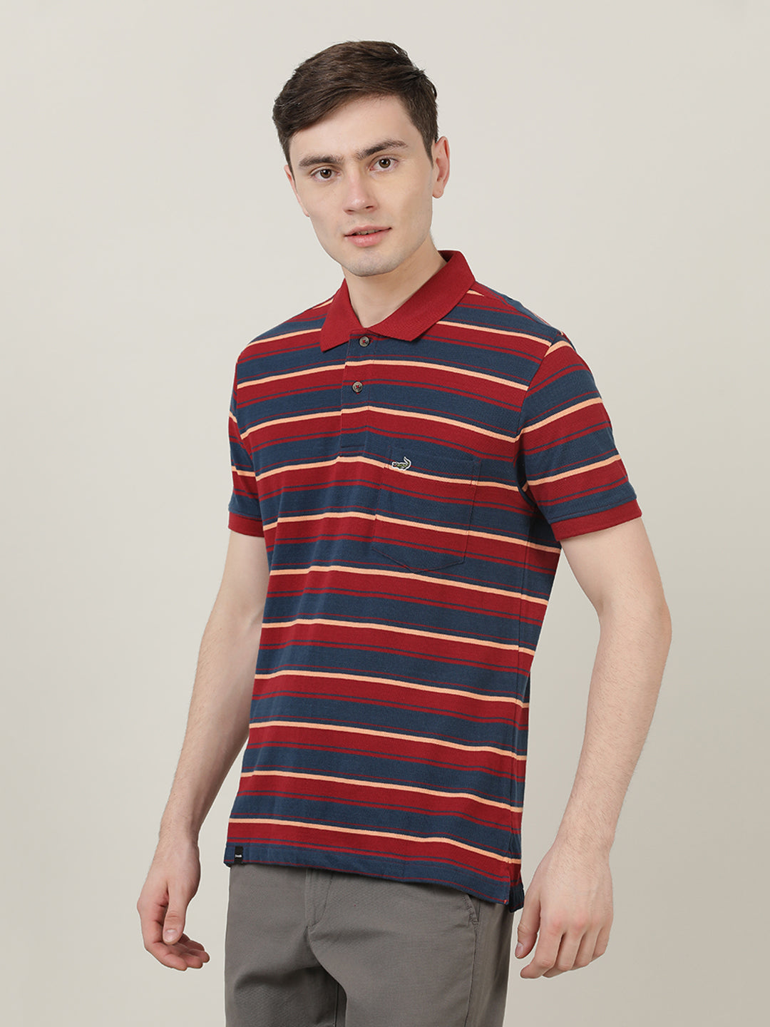 Crocodile Men Polo Collar Slim Fit T-Shirt