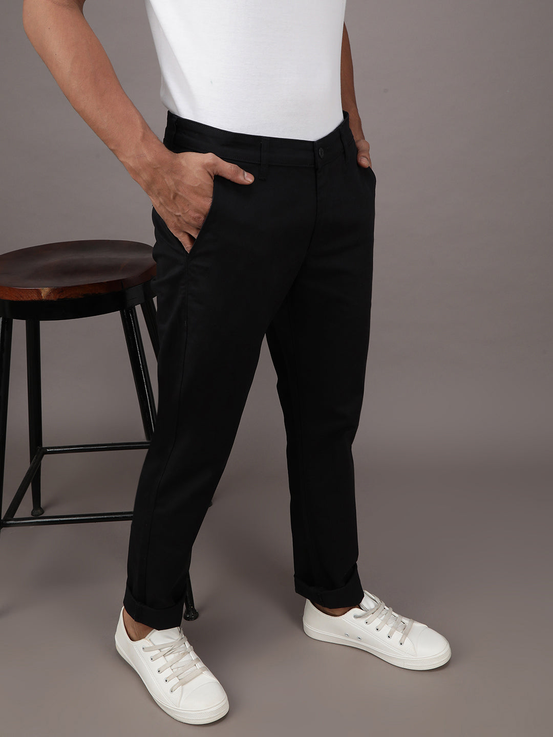 Black Chinos Smart fit Trouser – Alan Scott