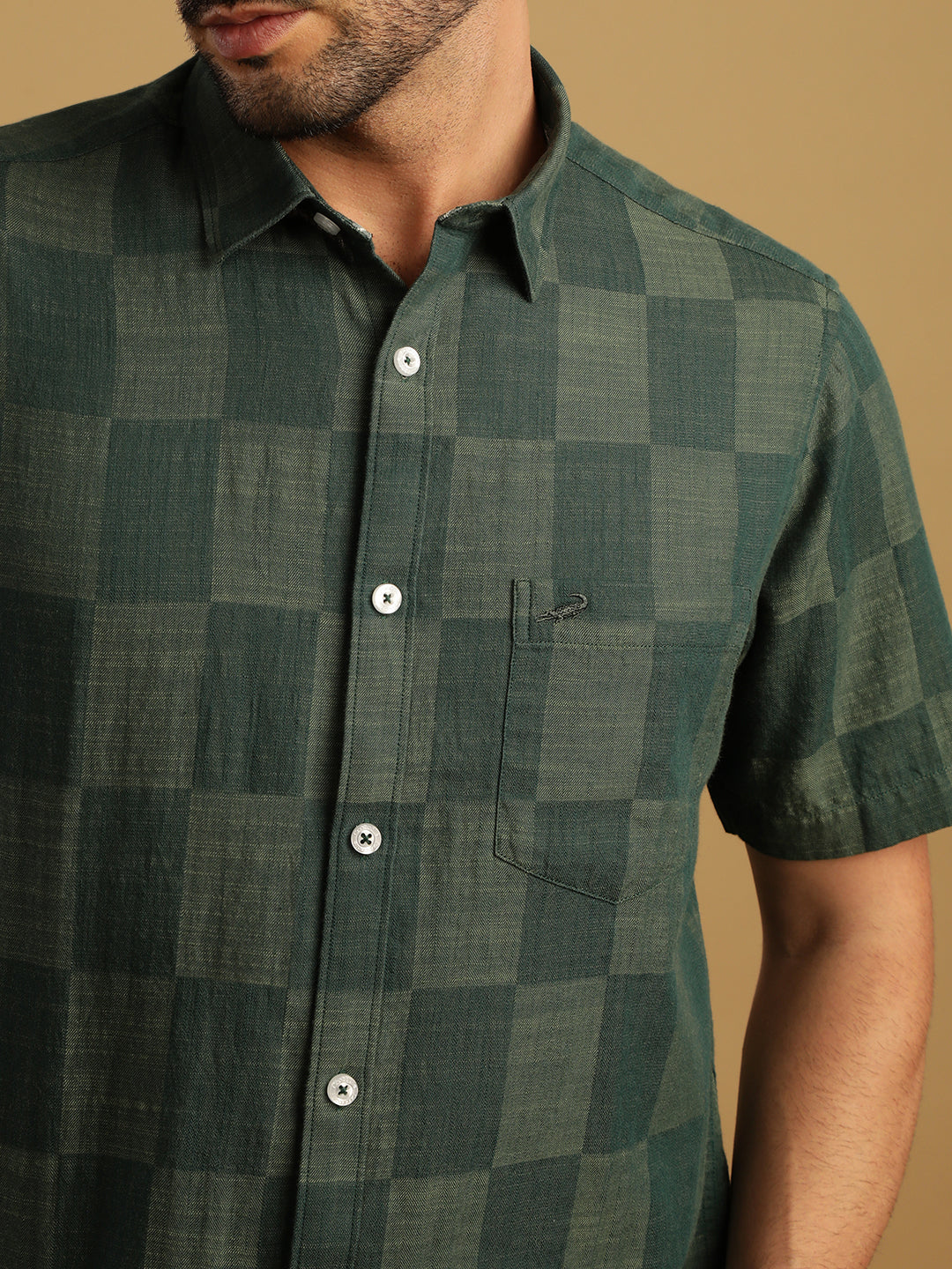 Tonal Blocked Checks Shirt