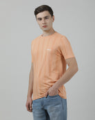 Casual Crew Neck Coral Printed T-Shirt Half Sleeve Slim Fit Jersey with Collar for Men