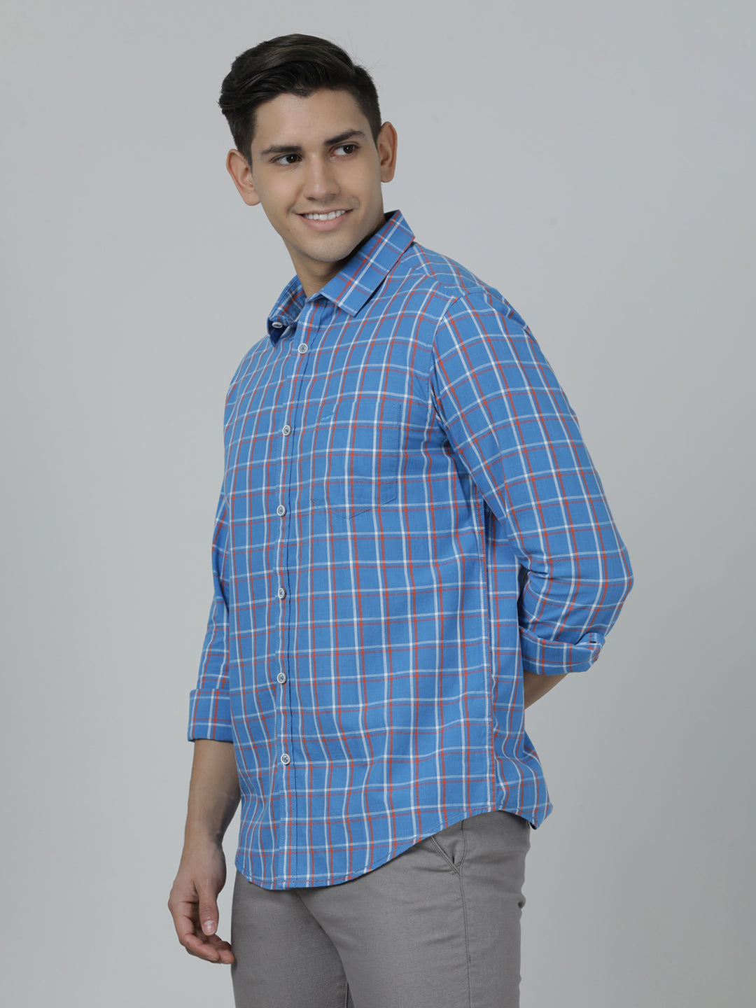 Crocodile Blue Full Sleeve Comfort Fit Shirt