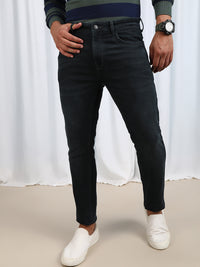 Green Solid Mid Rise Slim Fit Casual Jean