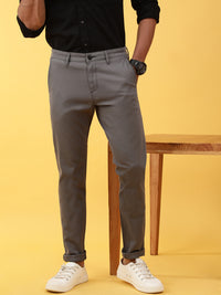 Casual Dark Grey Solid Trouser