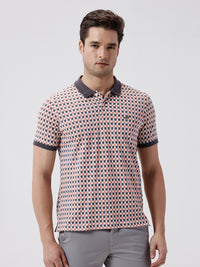 Retro Classic Checked All Over Printed Polo T-Shirt Brown