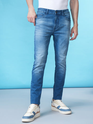 Slub Twill Mid Blue Jeans