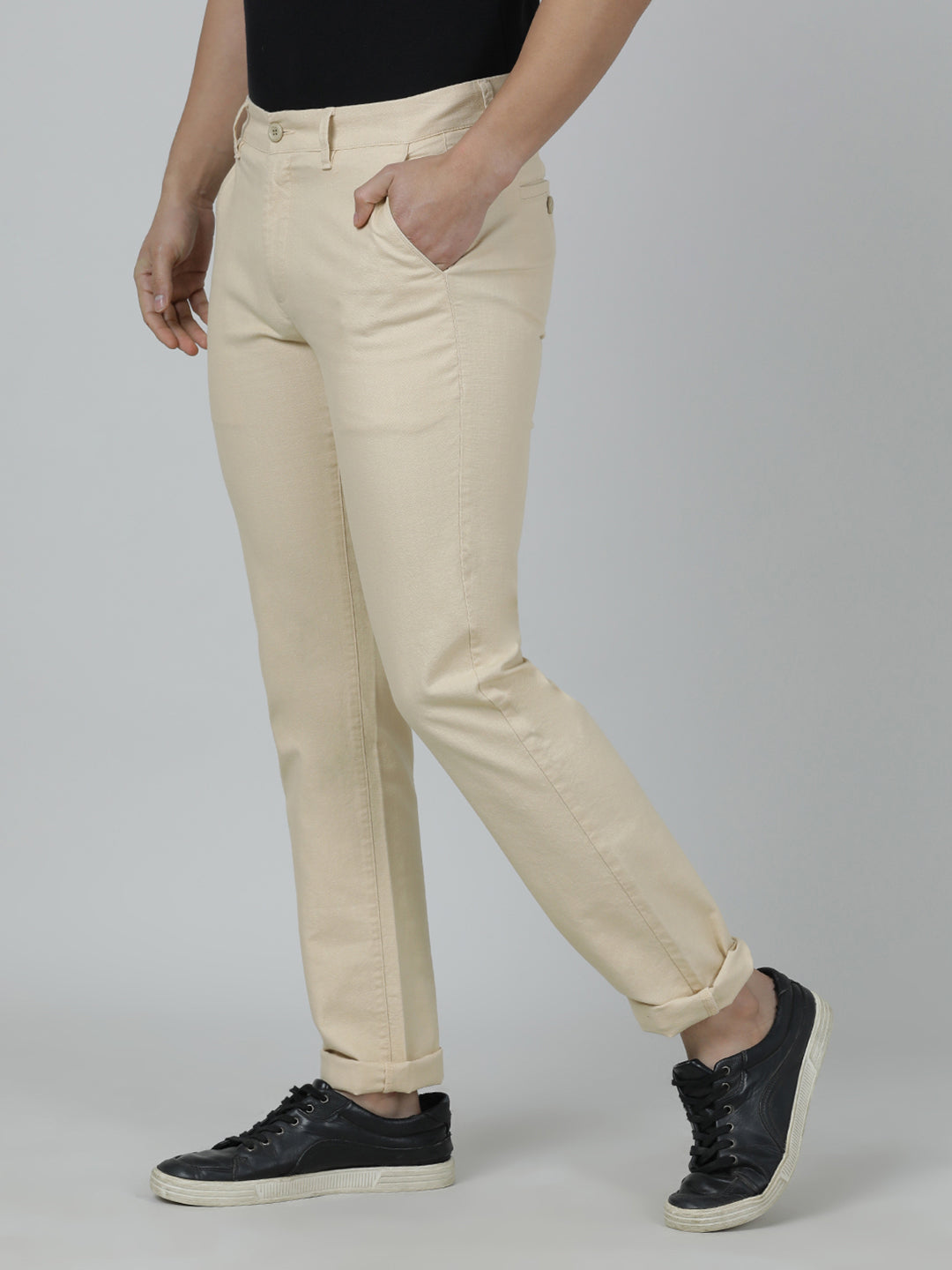 Crocodile Slim Fit Beige Trouser for Men