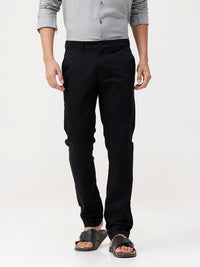 Black Solid Slim Fit Trousers