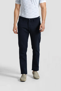 Navy Textured Cotton Casual Shirt With Superior Comfort