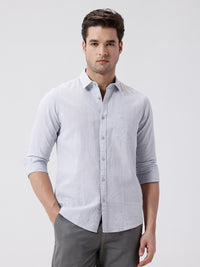 Men's Comfort Fit Rib-Textured Cotton Shirt With A Soft Feel For Everyday Casual Wear