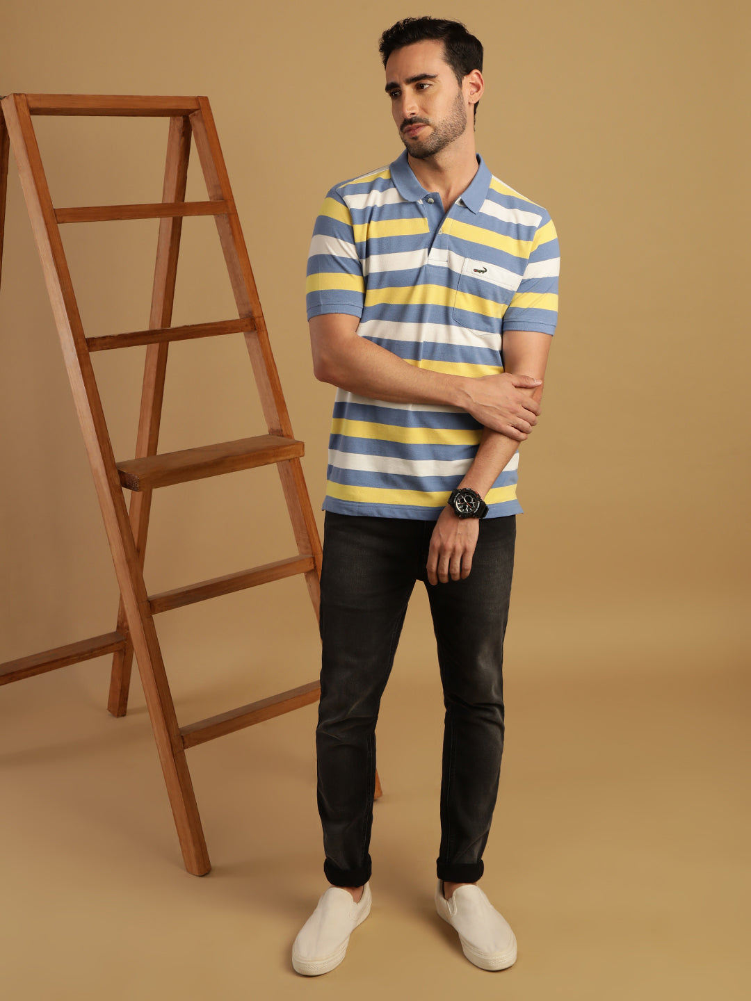 Red Half Sleeve Jacquard Polo Slim Fit T-Shirt