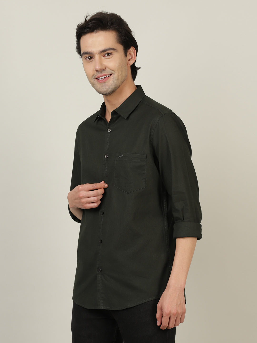 Crocodile Men Dk.Olive Regular Fit Shirt