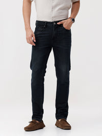 Dark Indigo Blue Knit Slim Fit Jeans