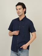 Crocodile Men's Solid Cotton Shirt