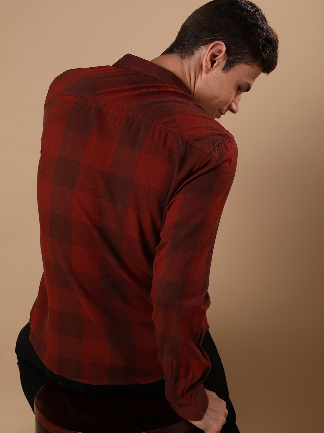 Close-up of red fabric with texture detail