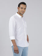 Crocodile Casual White Full Sleeve Regular Fit Print Shirt with Collar for Men