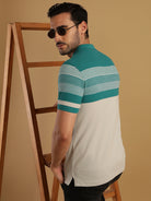 Crocodile Textured Stripe Henley T-Shirt