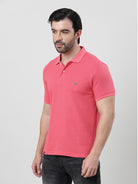 Red Half Sleeve Jacquard Polo Slim Fit T-Shirt