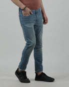 Casual Denim Jean slip Tapered Solid Light Blue for Men