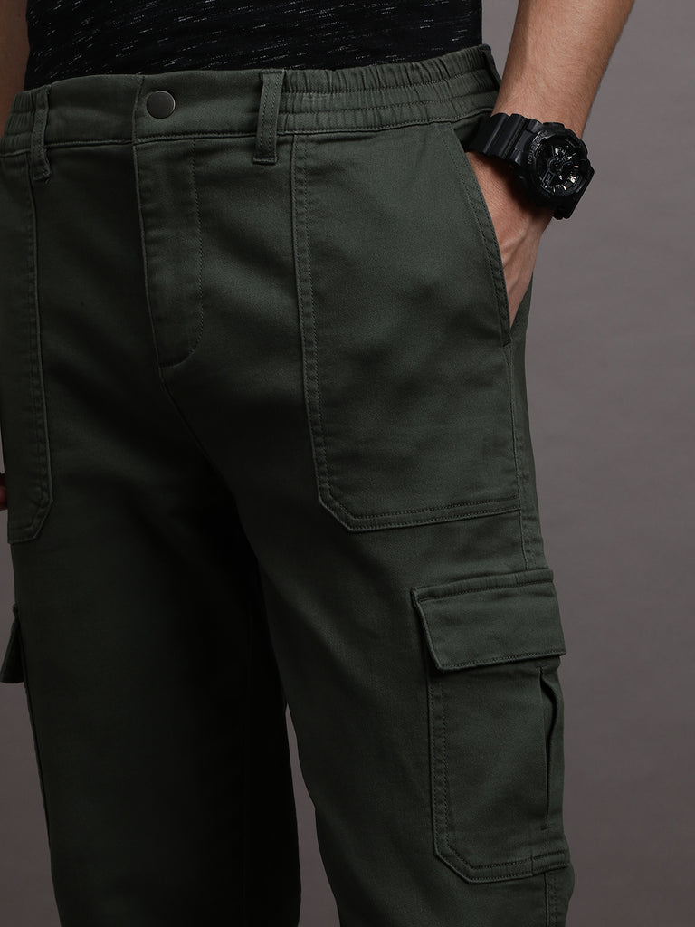 Buy Crocodile Green Cargo Jogger Pants for Men for Men Online in