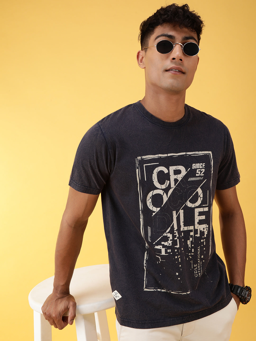 Marble Wash with Discharge Print