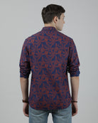 Casual Full Sleeve Slim Fit Printed Shirt Navy for Men