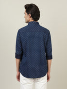 Crocodile Men Indigo AOP Casual Shirt