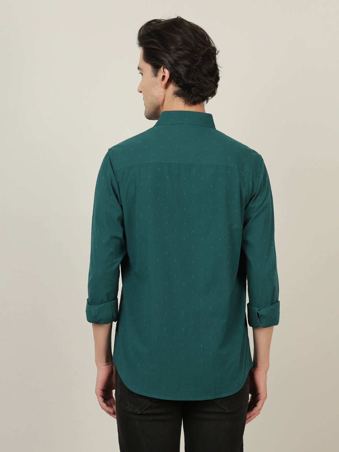 Crocodile Men Green Regular Fit Shirt