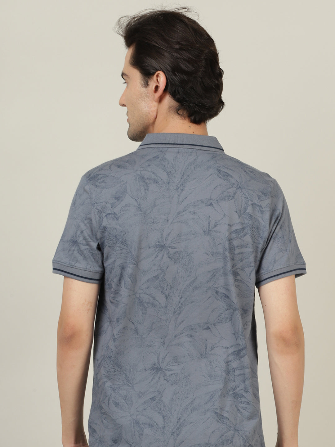 Crocodile Men Navy Pure Cotton T-Shirt