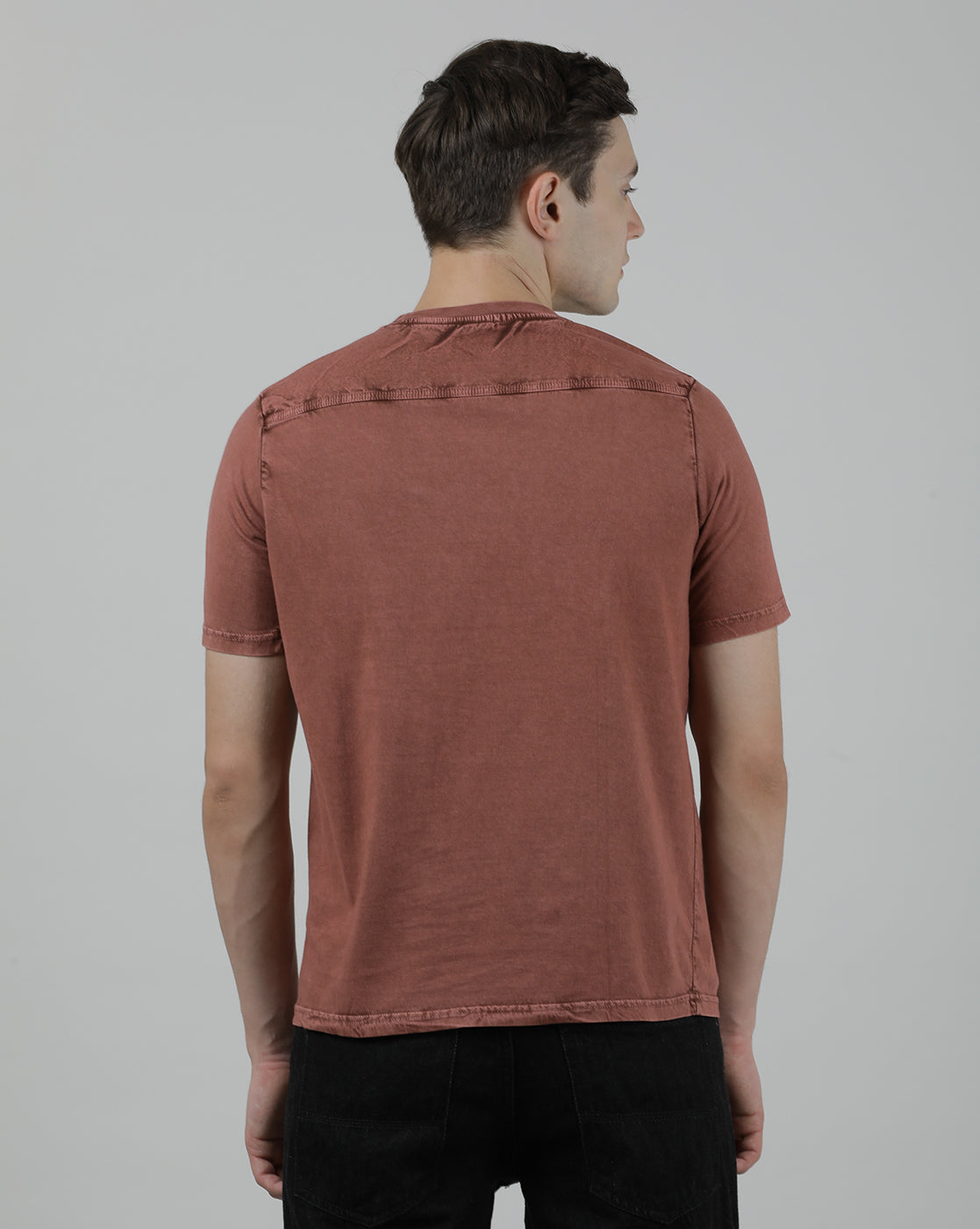 Casual Dark Red T-Shirt Half Sleeve Slim Fit Jersey with Collar for Men