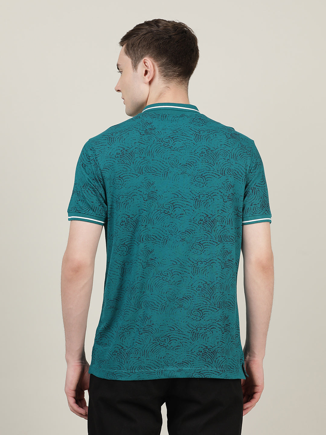 Crocodile Men Teal Casual T-Shirt