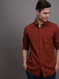 Solid Brown Full Sleeve Shirt