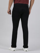 Casual Slim Fit Solid Black Denim for Men