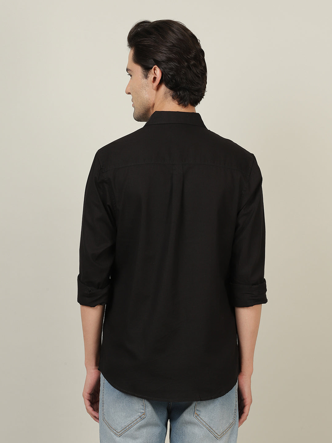 Crocodile Men Solid Black Shirt