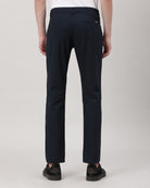 Casual Trousers Slim Fit Solid Navy for Men