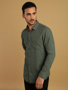 Waffle Structured Melange Shirt