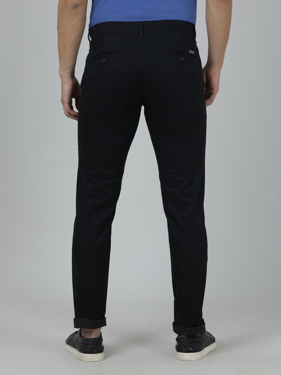 Crocodile Trim Fit Black Trouser for Men