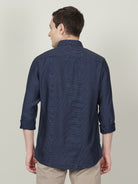 Crocodile Navy Slim Fit Full Sleeve Shirt