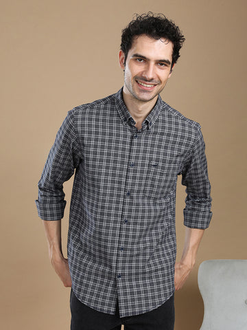 Cotton Grindle Check Shirt Navy
