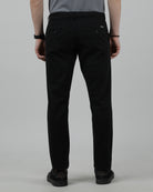 Casual Slim Fit Solid Black Trousers for Men