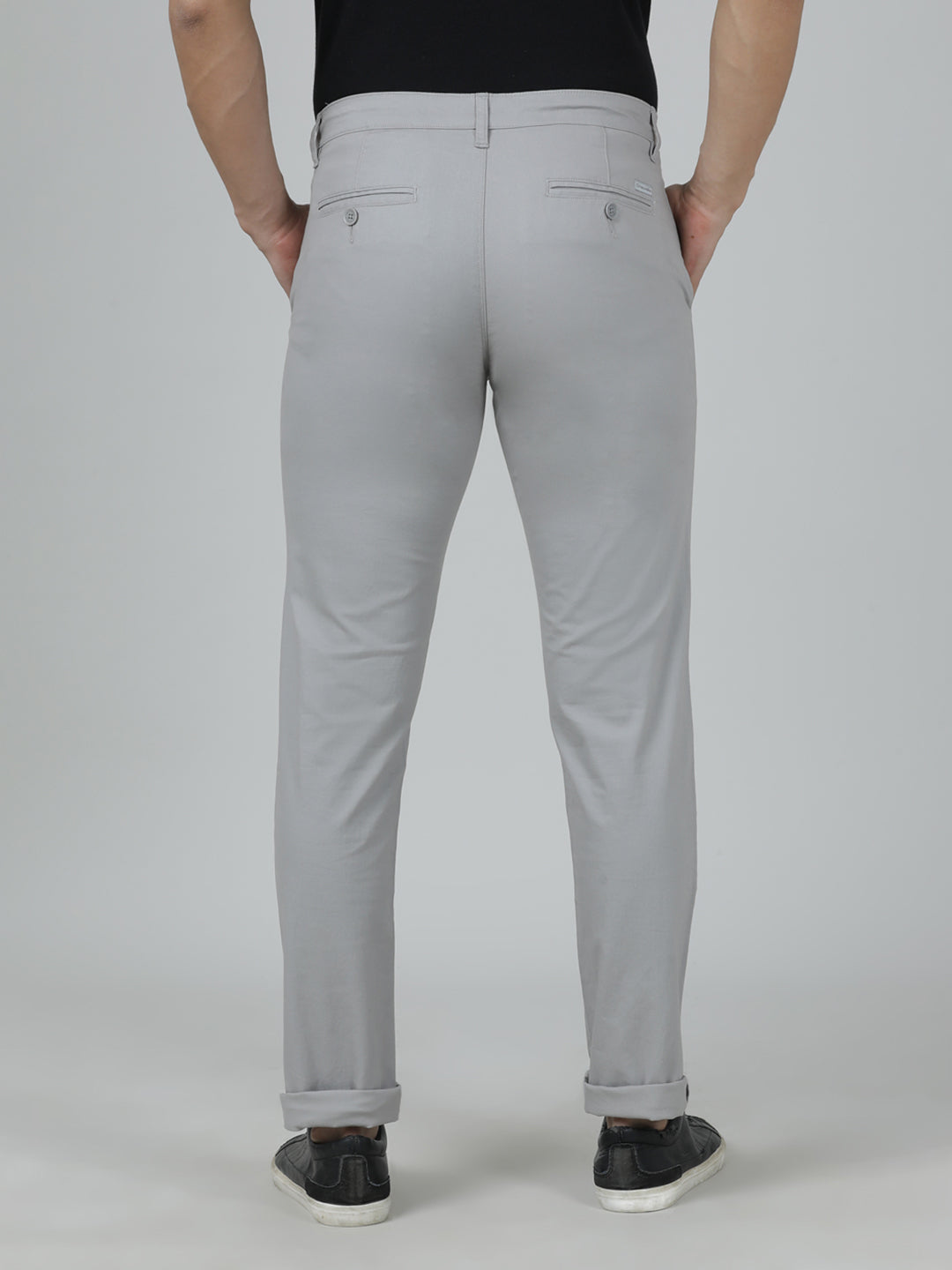 Crocodile Trim Fit Grey Trouser for Men