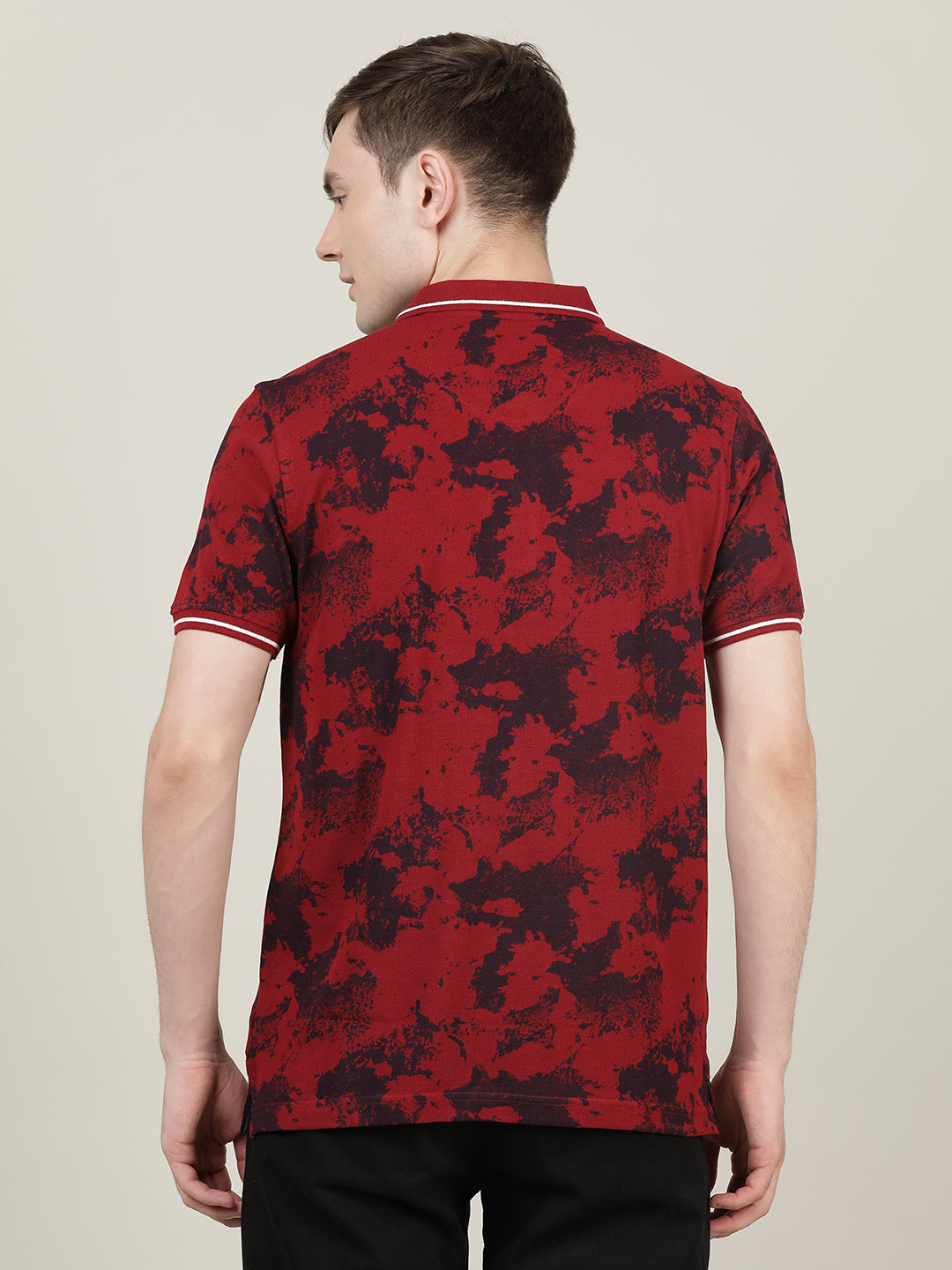 Crocodile Men Red Printed Polo T-Shirt