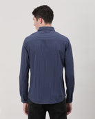 Casual Navy Full Sleeve Comfort Fit Checks Shirt with Collar for Men